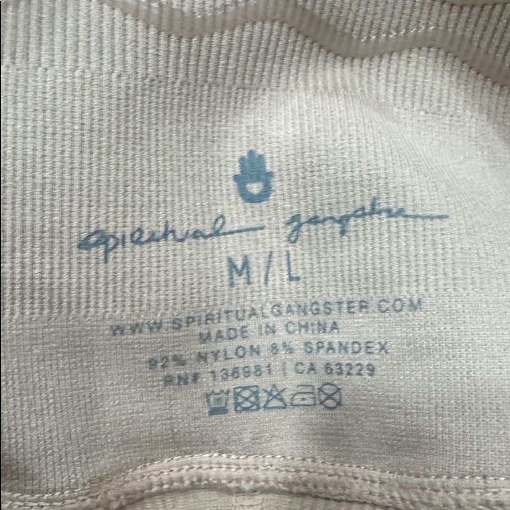 SPIRITUAL GANGSTER SEAMLESS RIBBED BIKER SHORTS CAPPUCCINO M/L - Picture 5 of 5